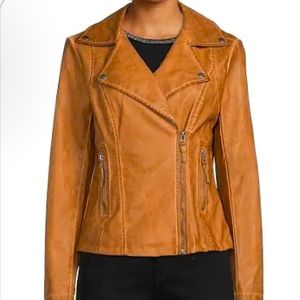 Max Studio Tan Leather Jacket